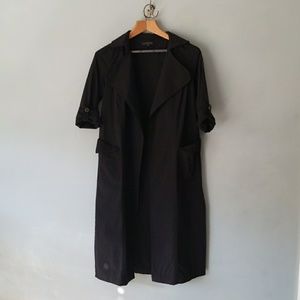 Black 3/4 sleeve trench coat